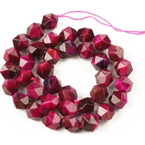 Wholesale Faceted Magenta Rose Tiger Eye Natural Stone Beads Loose Natural Stone Beads DIY Bracelet Necklace 6 8 10mm