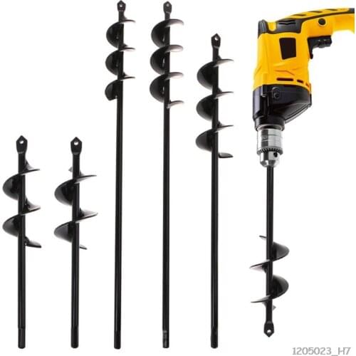 Black Home Yard Garden Flower Plant Farm Planting Auger Digger Twist Spiral Bit Digging Holes Drill Bit Tools