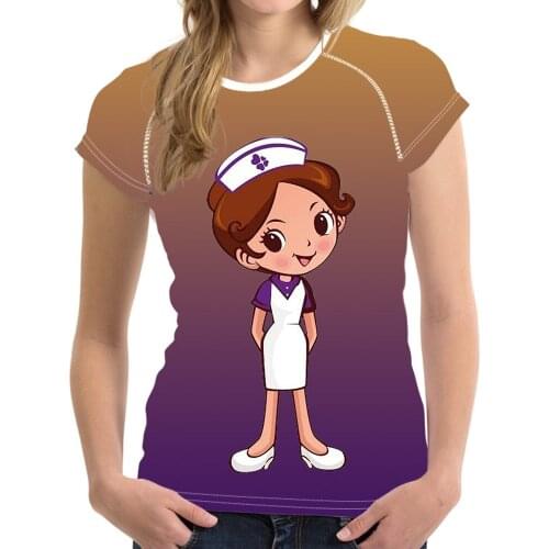 Jackherelook 2020 Gradient Nursing Women T-shirts Casual Harajuku Woman Tops Shirt O-neck Short Sleeved Clothing Mujer Camisetas