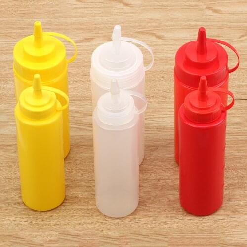 HILIFE Sauce Vinegar Oil Ketchup Gravy Cruet Plastic 8oz 12oz Squeeze Bottle Condiment Dispenser Gravy Boat Kitchen Accessories
