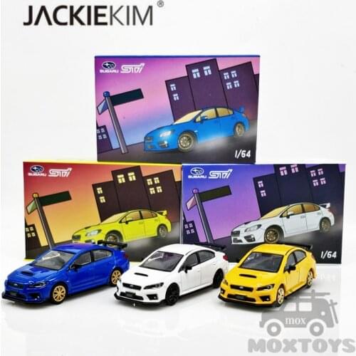 JKM JackieKim 1:64 2016 Subaru WRX STI S207 White/yellow/blue Diecast Model Car