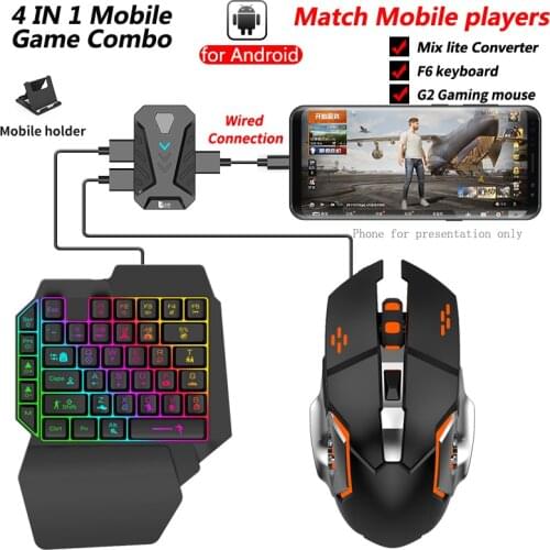 Plug And Play PUBG Controller Gamepad Mobile Keyboard Mouse Converter Wired Connection Adapter For Android For PUBG Mobile