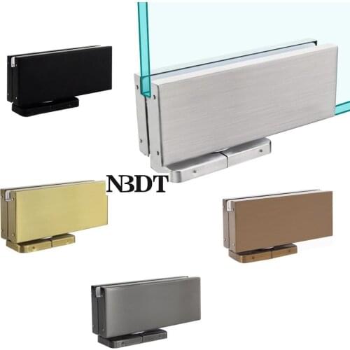 Face Mount Floor Closer Spring Glass Door Patch Fitting Clamp Pivot Hinge Brush Matte Black Rose Gold Titanium