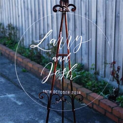 Round Personalized Wedding Welcome Acrylic Sign Custom With Welcome Sign Engagement Party Decal Baby Shower Hens Bridal Wedding