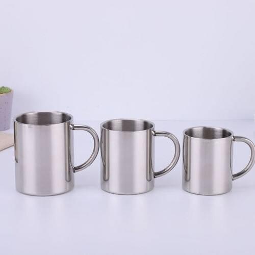 220ML/300ML/400ML Mugs with Handgrip Stainless Steel Cup Camping Traveling Water Drinking Household Mug Double Wall Coffee Cup