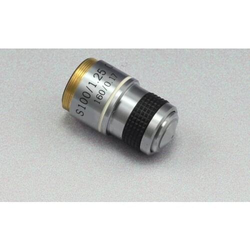 Best Top quality 100x Microscope achromatic Objective lens for student microscopes with 185 mm optical system
