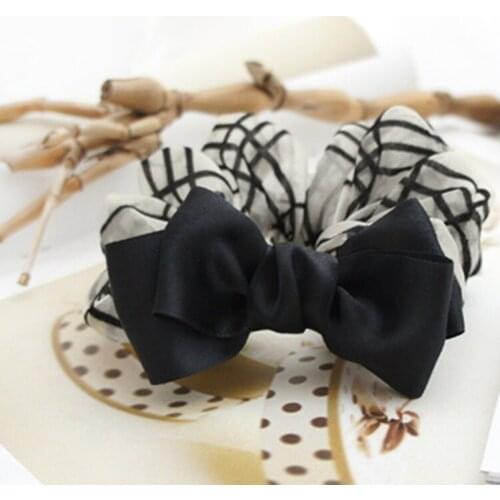 Fashion Girls hair accessories black lattice headband rubber band elastic hair bands Ponytail 2018 fanssee hair ornaments