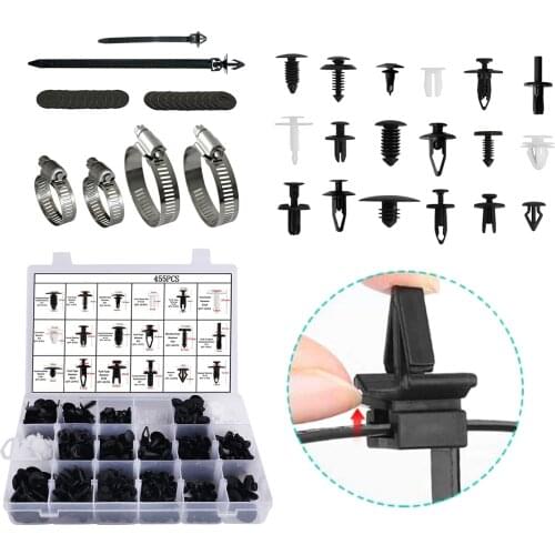 454 Pcs Auto Car Retainer Clips Plastic Fasteners Kit Push Pin Rivets Door Trim Panel Clips w/Storage box