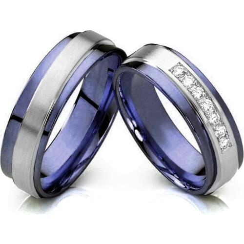 Couples Wedding Rings Set for Men And Women Alliances 2pcs 1 Pair Classic Black Golden Lovers Ring Marriage Anniversary