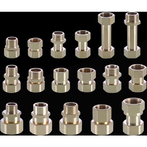 Nickel plated Brass Union Hexagon Straight Connector 1/2" 3/4" 1" Male/Female Thread Compression Connector Plumbing Pipe Fitting