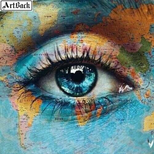 New diy 5d full square diamond painting eye icon diamond mosaic butterfly landscape embroidery set rhinestone crafts