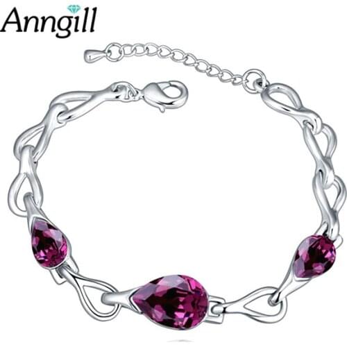 Luxury Shining Crystal From Swarovski Chain Link Bracelet For Women Ladies Love Couple Bracelet Female Pulseira Masculina