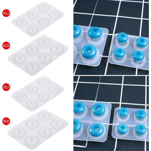 Silicone Mold Beads Round Rhombus DIY Jewelry Ring Crafts Decorative Epoxy Resin B