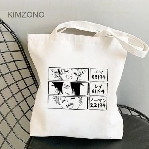 The Promise Neverland shopping bag bolso shopping shopper recycle bag jute bag canvas bag fabric boodschappentas string custom