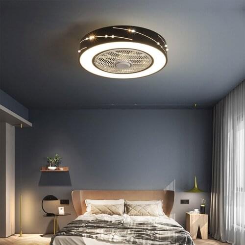 0cm kids ceiling fan light Decoration bedroom 220v control black white lamp lights lighting led decorative lamps ventilator