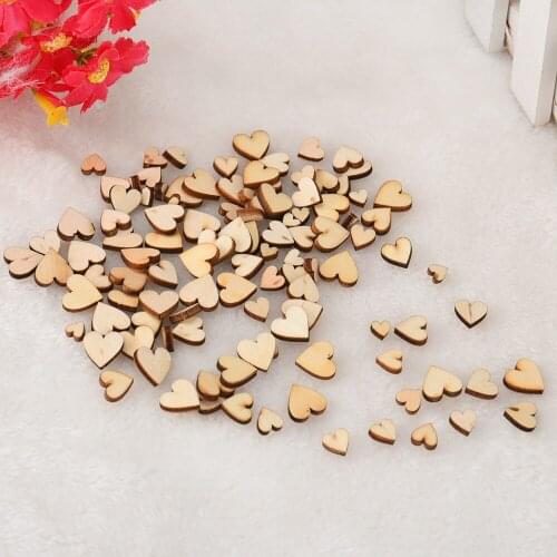100pcs Hot Sale Wood Wooden Love Heart Wedding Table Scatter Decoration Crafts DIY Craft Accessories vintage wedding decor#W
