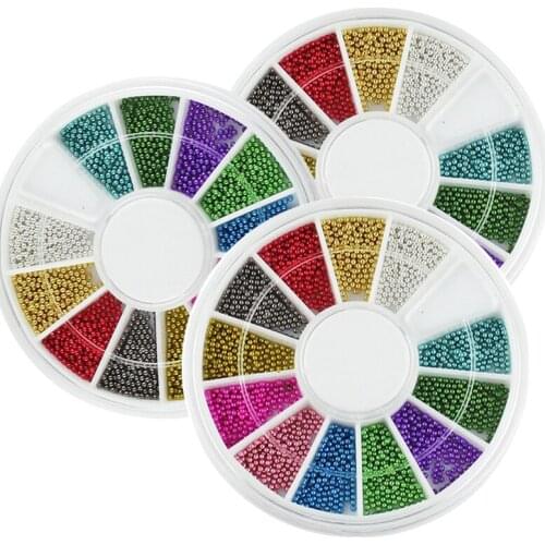 12 Colors Caviar Beads Rhinestones For Nail Strass Stone 3D Nail Art Design Decorations Steering-wheel Box Nail Art Tool