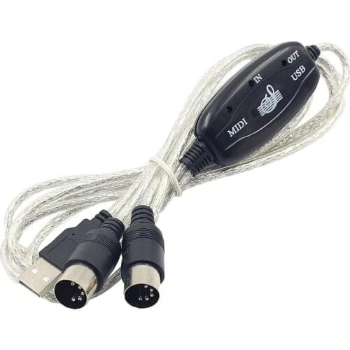 2m MIDI to USB Interface Cable Converter PC to Music Keyboard Universal