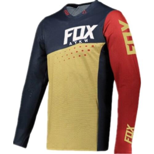 2021 Motorcycle Mountain Bike Team Downhill Jersey MTB Offroad AYKW FOX Bicycle Locomotive Shirt Cross Country Mountain Bike man