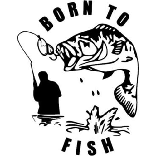 30cm Born To Fish Animal Car Sticker Motorcycle Decal Vinyl 6ZF-020