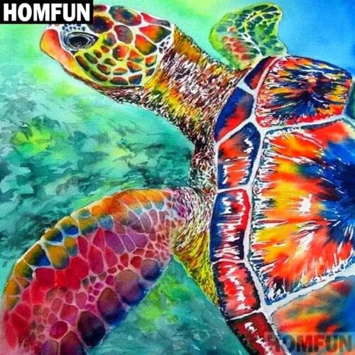 HOMFUN Full Square/Round Drill 5D DIY Diamond Painting "Colorful turtle" Embroidery Cross Stitch 5D Home Decor Gift A06765