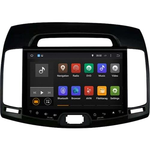 GPS Navigation Radio Stereo Head Unit WIFI Android 9.0 Octa Core 4GB RAM Car GPS Multimedia Player For Hyundai Elantra 2007-2011
