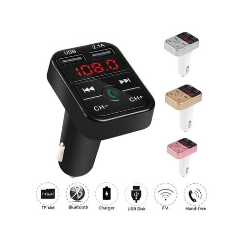 2021 Ambient Light Bluetooth 5.0 FM Transmitter Car MP3 Player Wireless Handsfree Audio Receiver USB Fast Charge TF U Disk play
