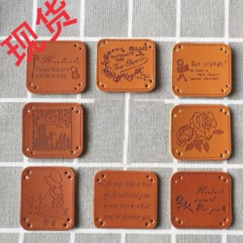 Free shipping Wholesale high quality leather labels/tags hand made embossed leather labels for bags/gift/garment/shoes