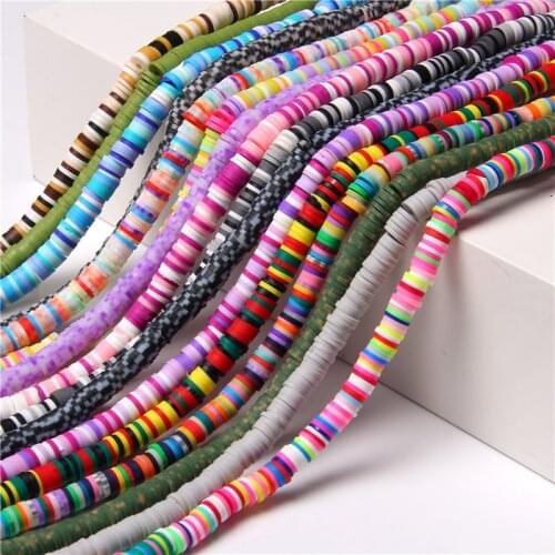 6mm Flat Round Polymer Clay Beads Chip Beads Rubber Spacer Loose Beads For Boho Handmade Jewelry Making Bracelet Accessory