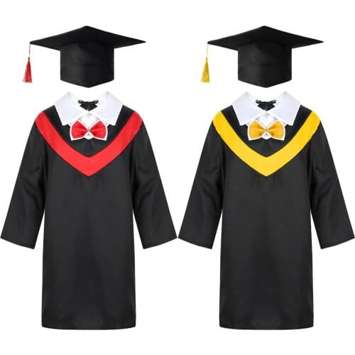 Children Graduation Costumes School Academinc Uniform Kids Boys Girls Students Role Play Clothing Kindergarten Bachelor Gowns