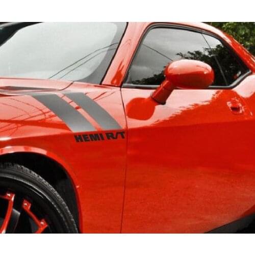 For 1Set/2Pcs 1Pair Dodge Challenger HEMI RT Lettering Only Vinyl Decal 3M Car Styling