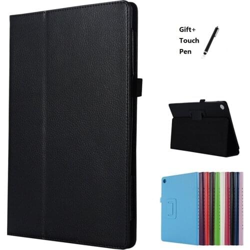 For Huawei MediaPad M5 M6 10.8 10 Pro 10.8 T5 10.1 T3 9.6 10.4 2 Fold Litchi Tablet Case Flip Stand PU Leather Smart Cover Case