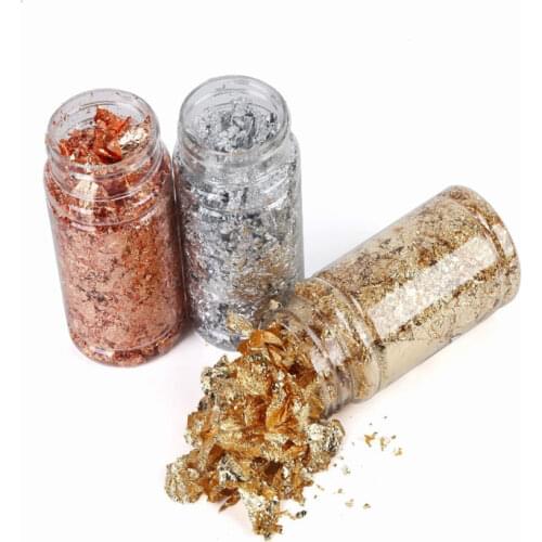 3g Gold Foil Flakes for Resin Jewelry Making Candle Decoration Resin Crafts Nail Art Foil Fragments Imitation Gold Flakes Craft