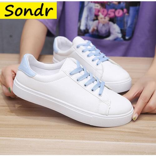 Women Casual Shoes New Spring Woman Shoes Fashion White Sneakers Breathable Lace-Up Women Sneakers Platform Flats Shoes