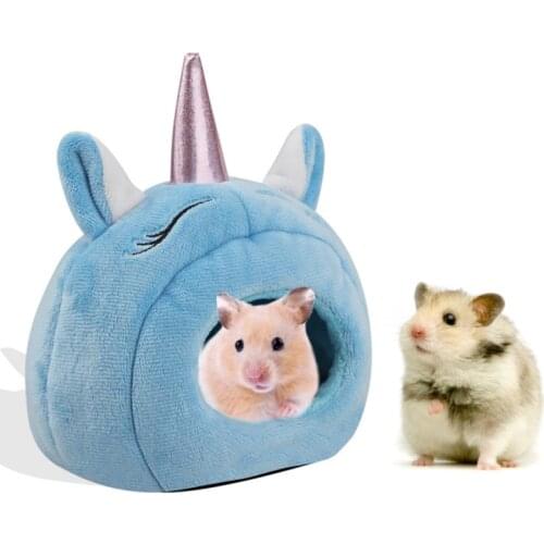 Small Pet Nest Hamster House Guinea Pig Soft CuteAnimal Pattern Animal Winter Warm Nest for Rodent Chinchilla Rat Hedgehog