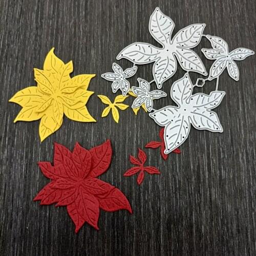Metal Cutting Dies 5pcs Leaves Windmill Tree Leaf Card Scrapbooking Stencil Cut Die For DIY Card Crafts Handmade
