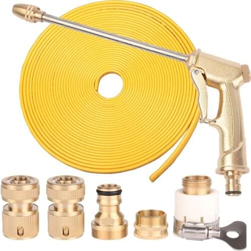 Gold High Pressure Metal Car Wash Water Gun Multifunctional Household Copper Foam Pot Suit Spray Can Tool Set