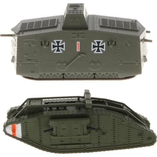 2pcs 1/100 German A7V Tank WWI Britain MK.IV Male Heavy Battle Tank Models