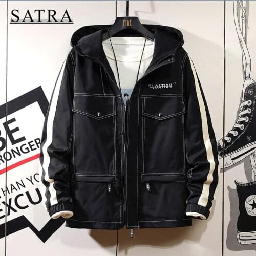 SATRA 2021 Spring New Arrival Classic Pattern Jacket Men, Mens Fashion Trend Casual Solid Loose Jacket coat