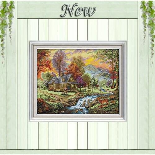 Holiday Villa scenery painting Counted printed on the canvas DMC 14CT 11CT Cross Stitch Needlework kit,Embroidery Set House wall