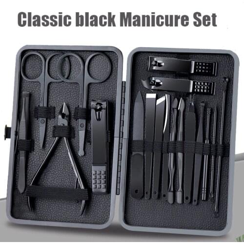 7-18 Pcs Manicure Nail Clippers Set Professional Nail Scissors Pedicure Scissors Stainless Steel Household Portable Manicure