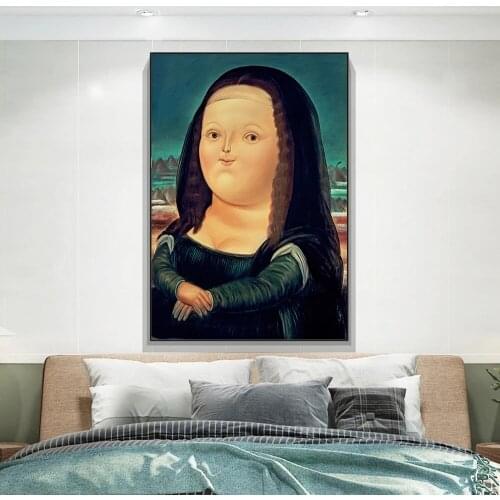 Nordic Funny Art Mona Lisa Canvas Paintings By Fernando Botero Famous Wall Art Posters And Prints Abstract Art Pictures Cuadros