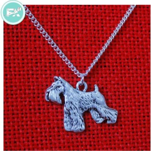 G.SKY (Buy One Get One More for Free) Schnauzer Dog Necklace Handmade Necklace Embossed Pendant Jewelry Plated