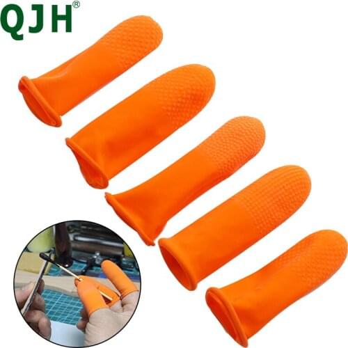 50/100pc Finger Cots Orange Non-slip Spots Latex Finger Protect Gloves White Finger Gloves DIY Leather Craftwork Assist Supplies