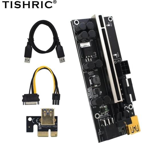TISHRIC Riser Card PCI PCIE 1X 4X 8X 16X Extender PCI-E Graphics Extension Cable VER009S Plus Rise Adapter For GPU Miner Mining