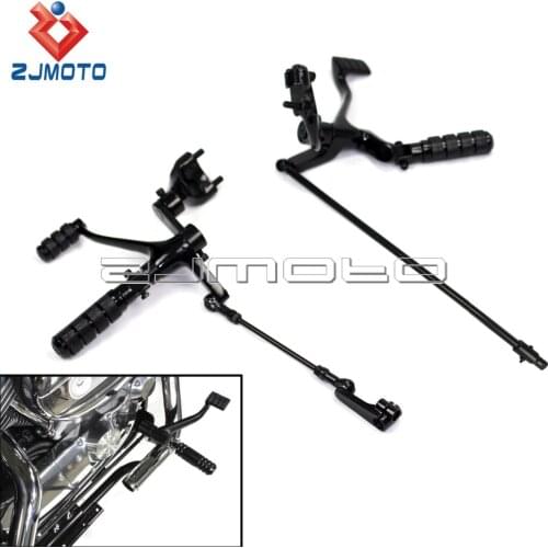 Complete Black Motorbike Footpeg Steel Forward Control Kits For Harley Sportster 883 Iron XL883N Super Low XL883L 2014-2017