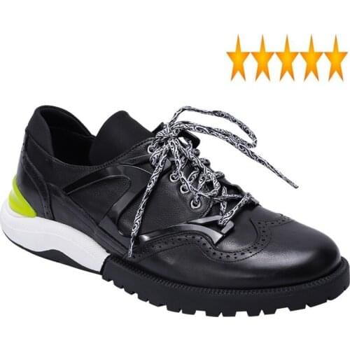 Casual British Mens Business Cowhide Genuine Leather Thick Bottom Increase Lace Up Round Toe Male Bullock Carved Shoes