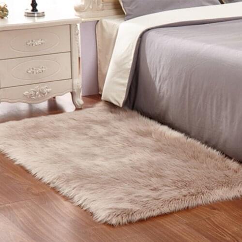 Luxury Soft Faux Fur Bathroom Rugs for Bedroom Living room Bedside Floor Mat Silky Plush Sofa Cover Seat Pad Shaggy Carpets