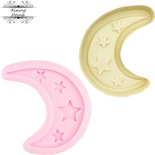 DIY moon shape silicone mold 3D chocolate candy mold cake fondant decoration tool resin mold