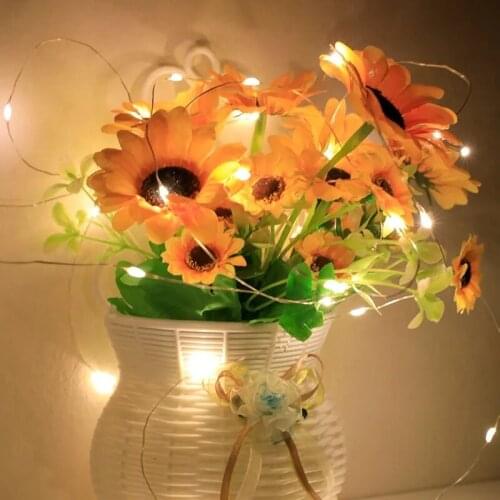 2m LED Copper Wire String Light Warm Light Fairy Lights Battery Powered for Christmas Wedding Party Bedroom Indoor Decorat